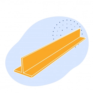 Алюминиевый профиль Т-образный 50x124x47x15 мм ВД17 ГОСТ 29296-92